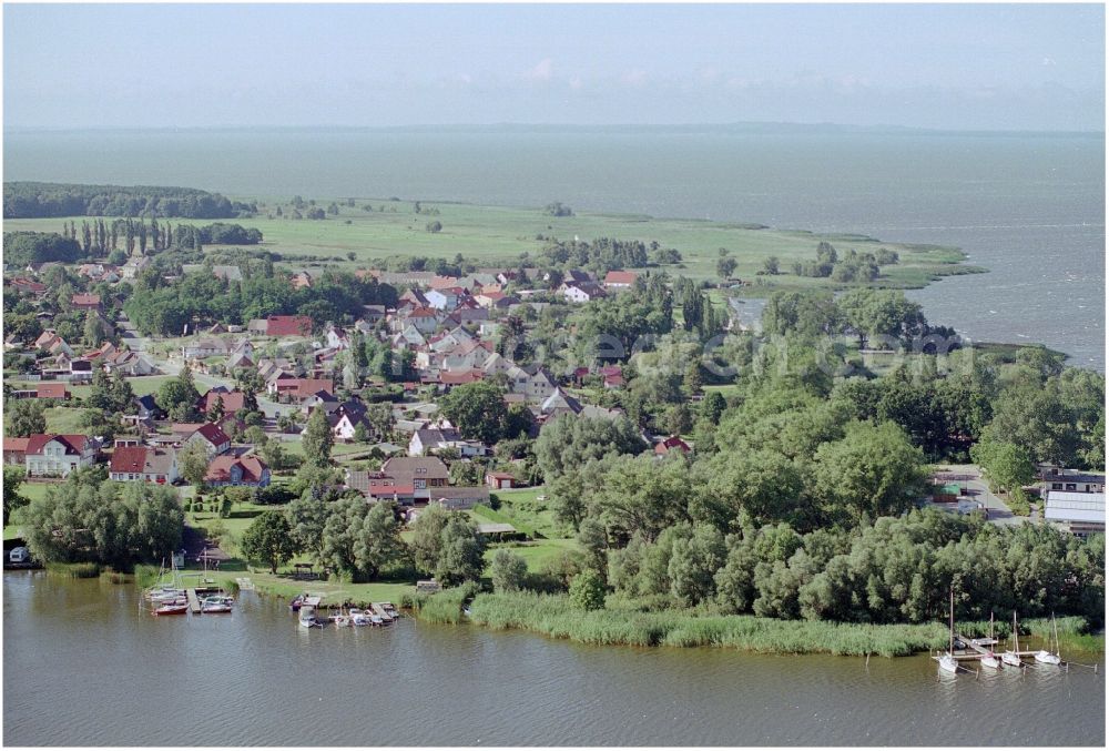 Aerial image Altwarp - Townscape on the seacoast of Baltic Sea in Altwarp in the state Mecklenburg - Western Pomerania, Germany