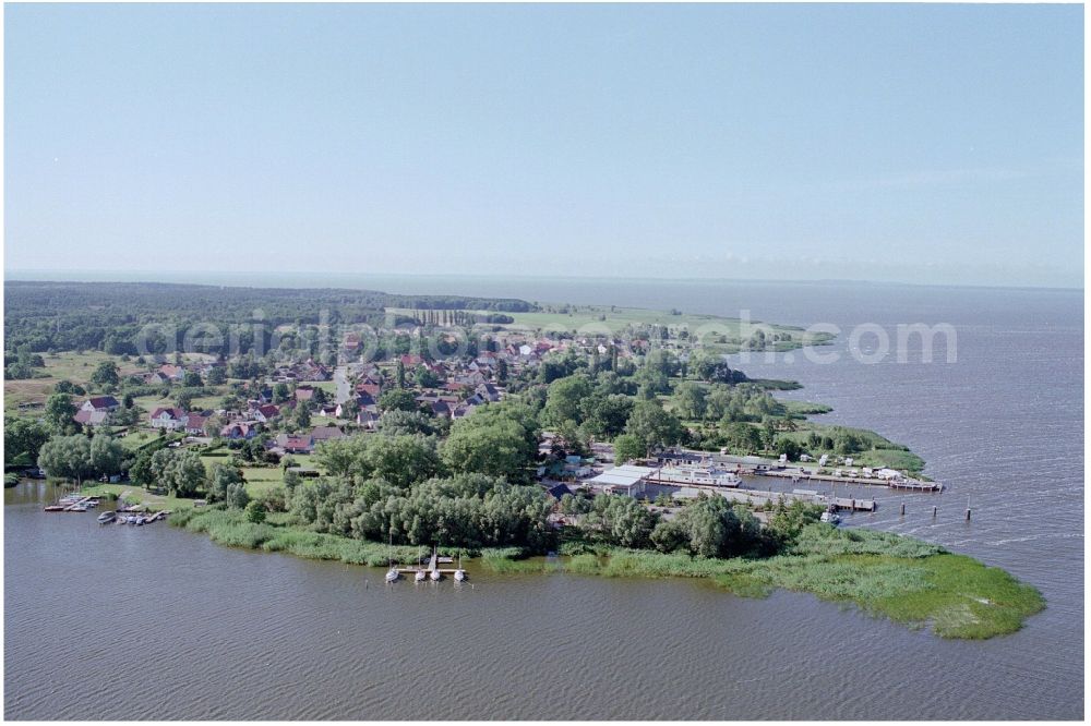 Aerial photograph Altwarp - Townscape on the seacoast of Baltic Sea in Altwarp in the state Mecklenburg - Western Pomerania, Germany