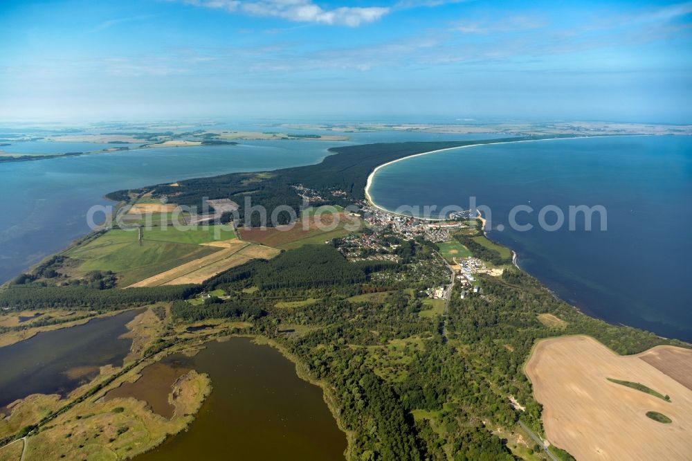 Aerial image Glowe - Townscape on the seacoast of the baltic sea at Ruegen in Glowe in the state Mecklenburg - Western Pomerania