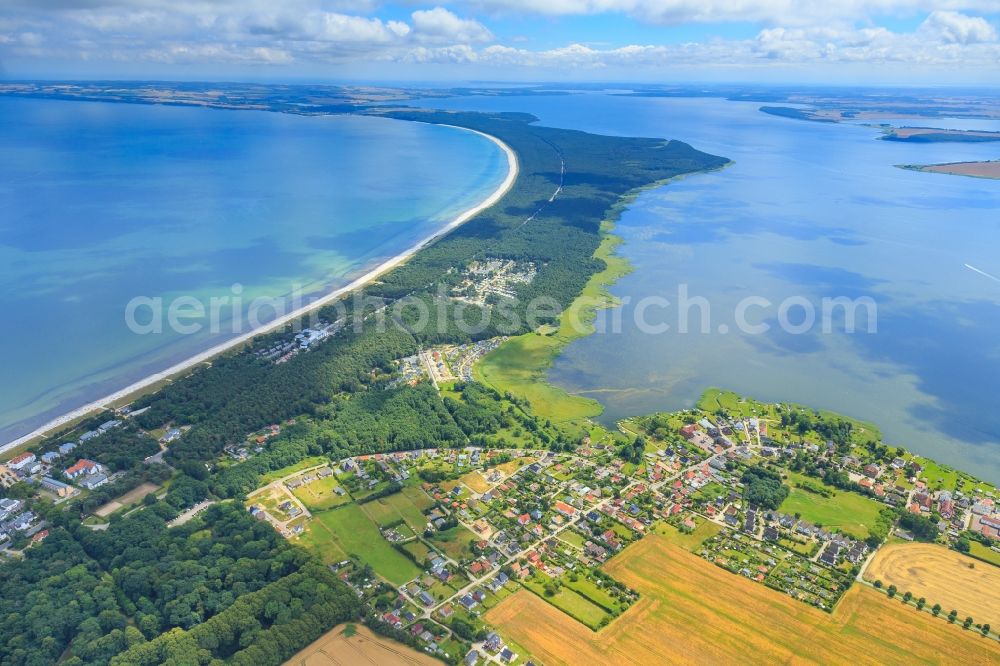 Breege from above - Townscape on the seacoast of of Baltic Sea in Breege in the state Mecklenburg - Western Pomerania, Germany