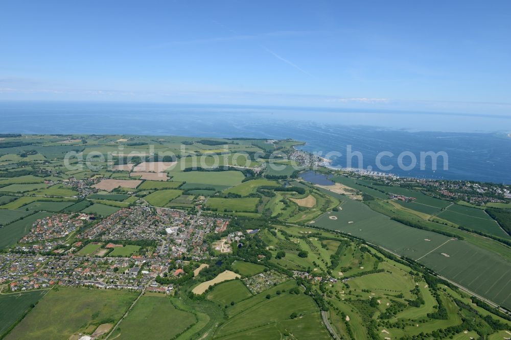 Aerial image Dänischenhagen - Townscape on the seacoast of Baltic Sea in Daenischenhagen in the state Schleswig-Holstein