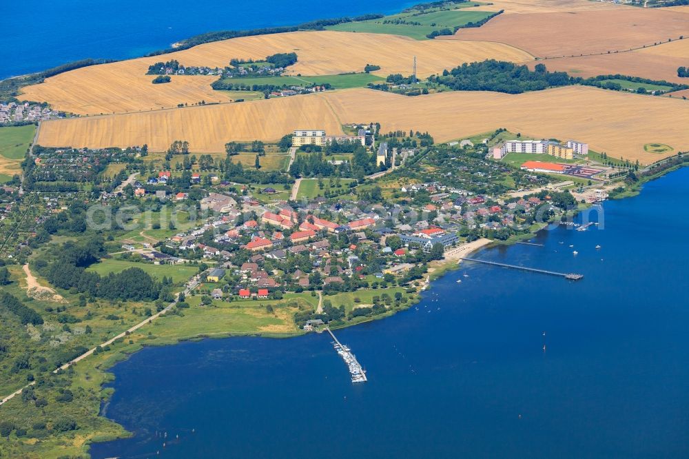 Aerial image Dranske - Townscape on the seacoast of Baltic Sea in Dranske in the state Mecklenburg - Western Pomerania, Germany