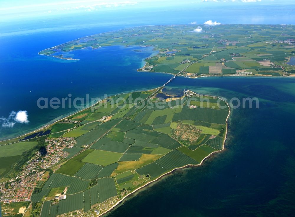 Aerial image Großenbrode - Townscape on the seacoast of Baltic Sea in Grossenbrode in the state Schleswig-Holstein