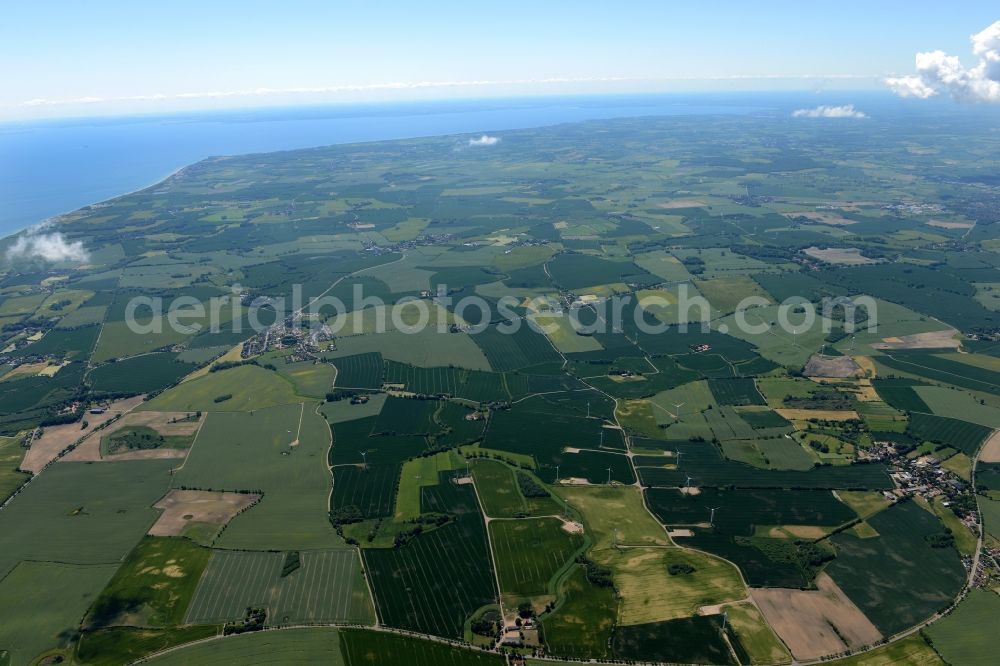 Großenbrode from above - Townscape on the seacoast of Baltic Sea in Grossenbrode in the state Schleswig-Holstein