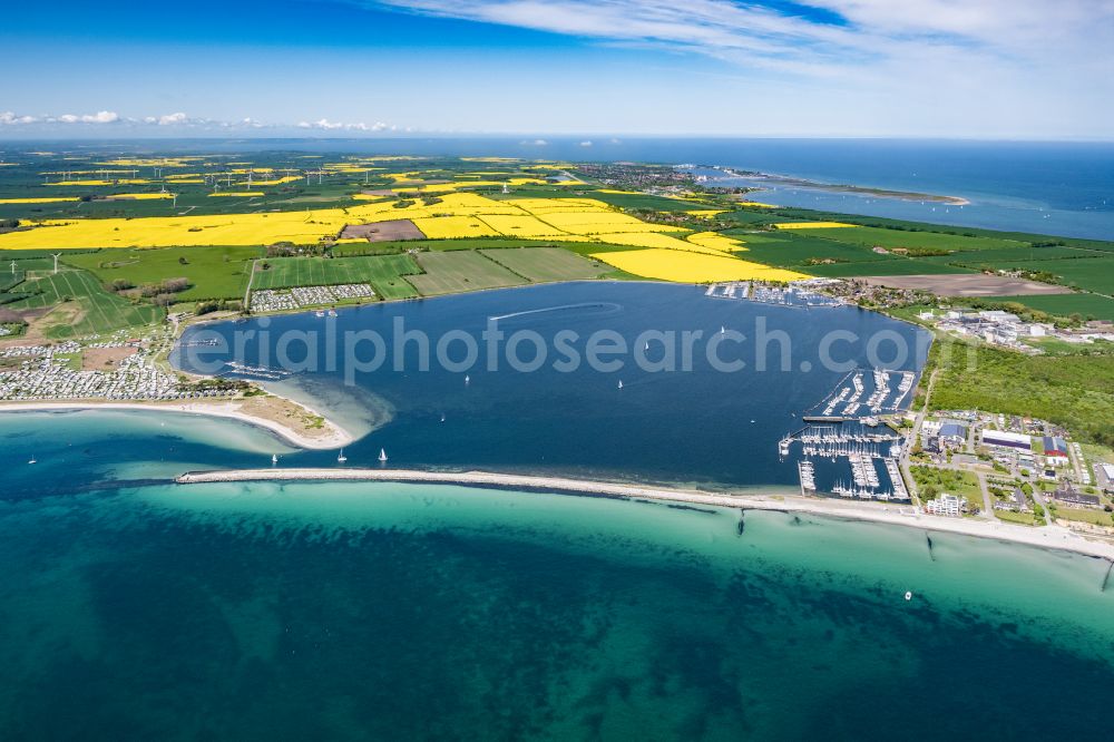 Großenbrode from above - Townscape on the seacoast of Baltic Sea in Grossenbrode in the state Schleswig-Holstein