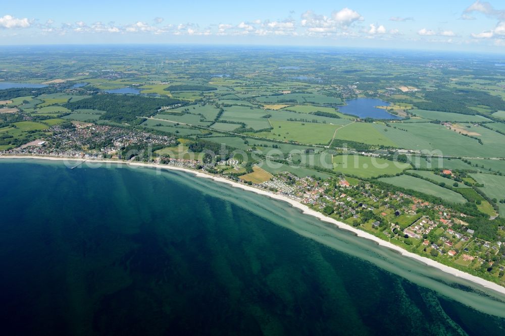 Aerial image Haffkrug - Townscape on the seacoast of Baltic Sea in Haffkrug in the state Schleswig-Holstein