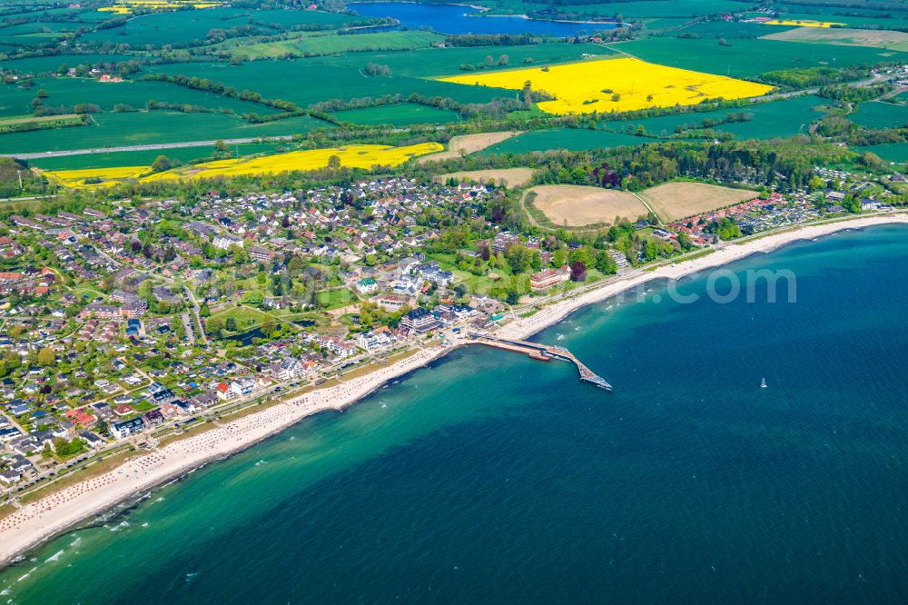 Scharbeutz from above - Townscape on the seacoast of Baltic Sea in Haffkrug in the state Schleswig-Holstein