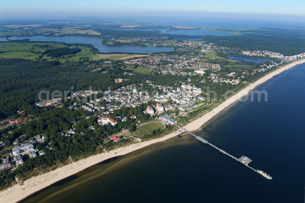 Aerial image Heringsdorf - Townscape of Heringsdorf on the island usedom on the seacoast of the Baltic Sea in the state Mecklenburg - Western Pomerania