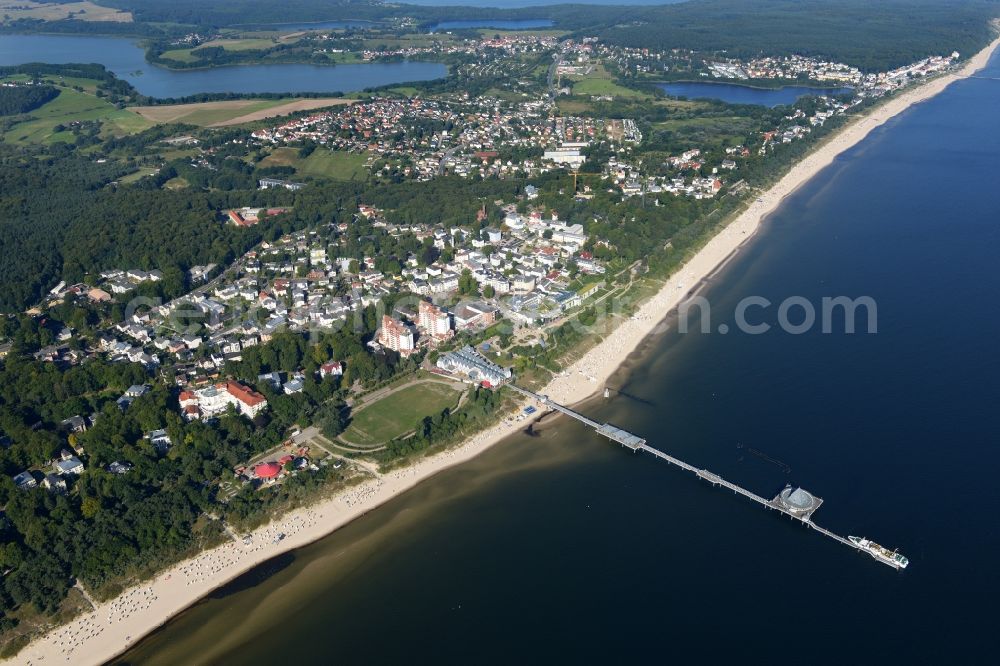 Aerial photograph Heringsdorf - Townscape of Heringsdorf on the island usedom on the seacoast of the Baltic Sea in the state Mecklenburg - Western Pomerania