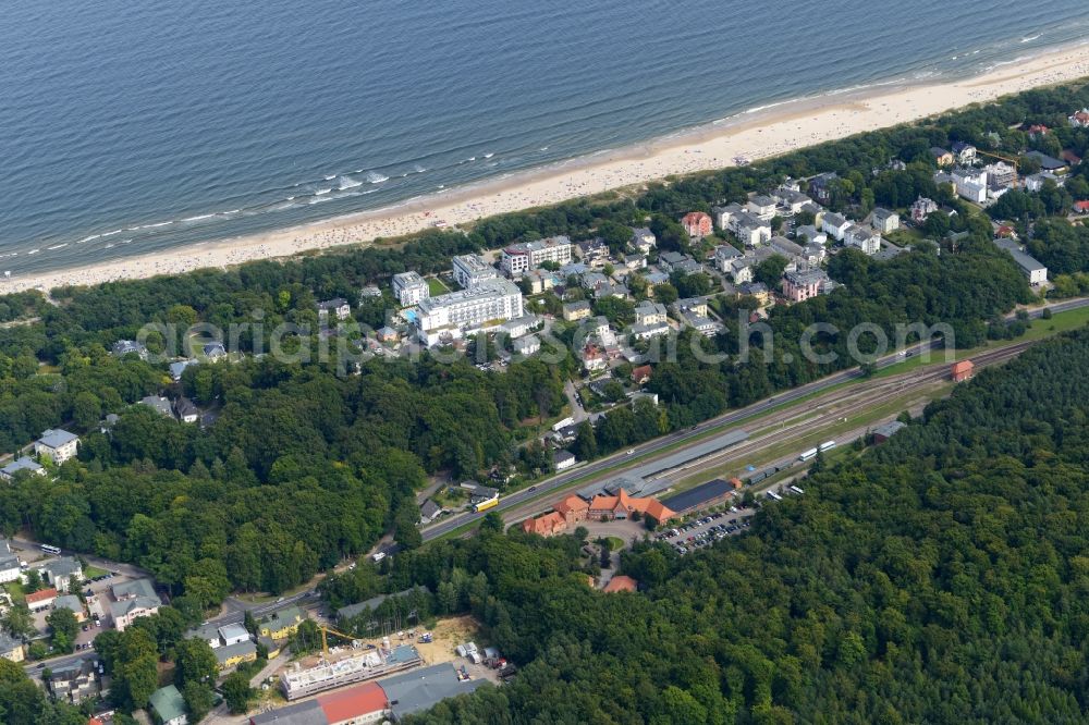 Aerial image Heringsdorf - Townscape of Heringsdorf on the island usedom on the seacoast of the Baltic Sea in the state Mecklenburg - Western Pomerania