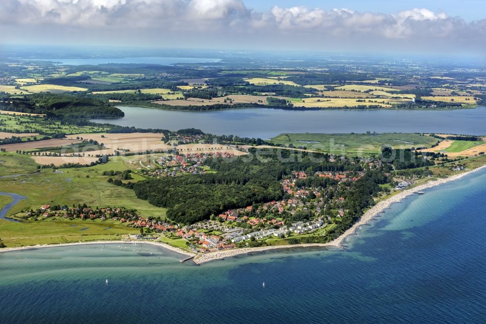 Aerial image Hohwacht - Townscape on the seacoast of Baltic Sea in Hohwacht in the state Schleswig-Holstein