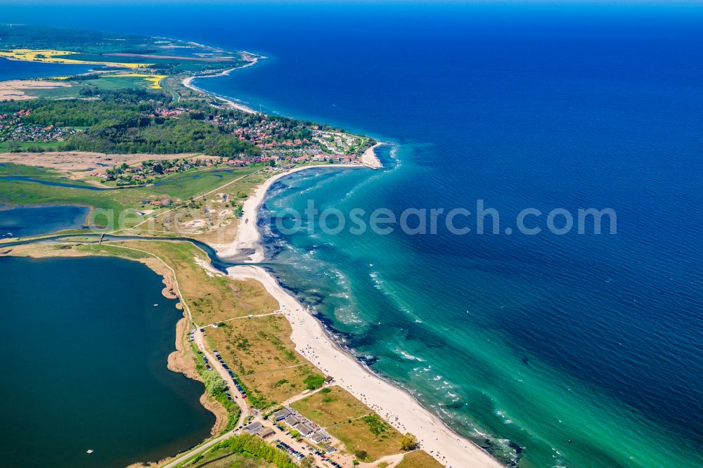 Hohwacht from the bird's eye view: Townscape on the seacoast of Baltic Sea in Hohwacht in the state Schleswig-Holstein