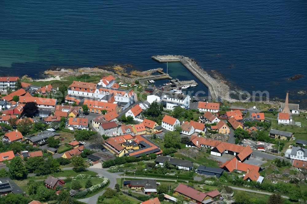 Aerial image Allinge- Sandvig - Townscape on the seacoast of Baltic Sea on Bornholm Island in Allinge- Sandvig in Region Hovedstaden, Denmark