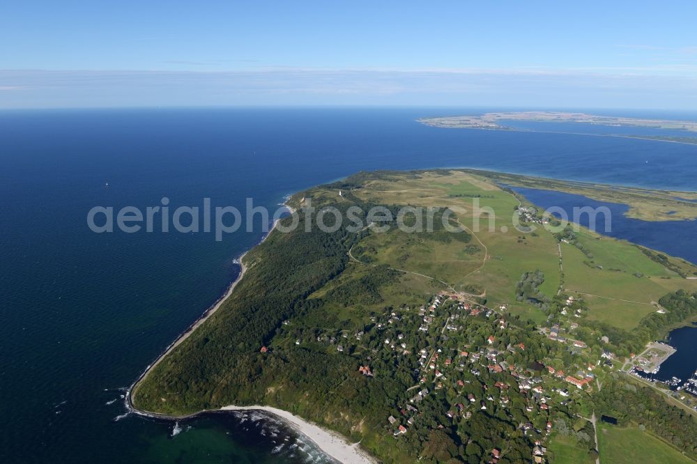 Aerial photograph Insel Hiddensee - Townscape of Kloster on the seacoast of the Baltic Sea on the island Hiddensee in the state Mecklenburg - Western Pomerania