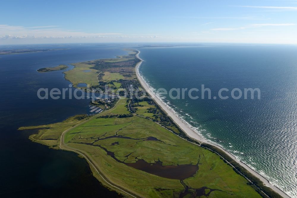 Aerial photograph Insel Hiddensee - Townscape of Vitte on the seacoast of the Baltic Sea on the island Hiddensee in the state Mecklenburg - Western Pomerania