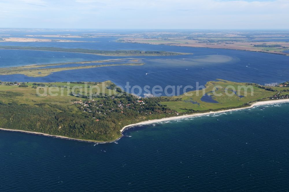 Insel Hiddensee from the bird's eye view: Townscape of Kloster on the seacoast of the Baltic Sea on the island Hiddensee in the state Mecklenburg - Western Pomerania