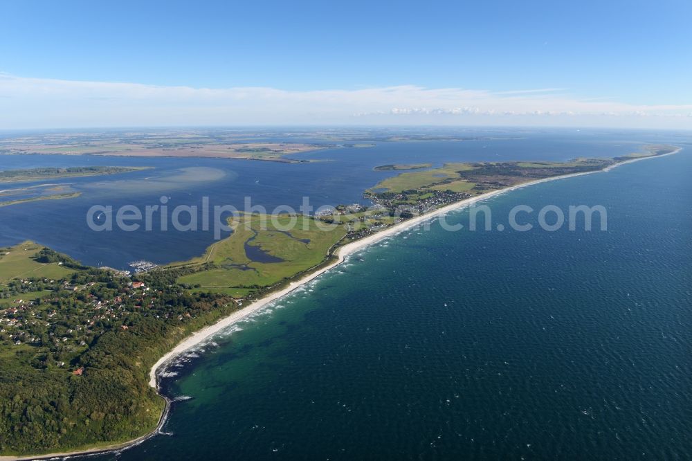 Aerial image Insel Hiddensee - Townscape of Kloster on the seacoast of the Baltic Sea on the island Hiddensee in the state Mecklenburg - Western Pomerania