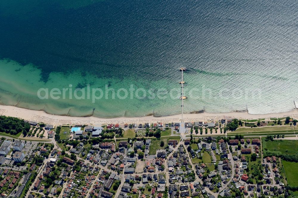 Kellenhusen from above - Townscape on the seacoast of Baltic Sea in Kellenhusen in the state Schleswig-Holstein