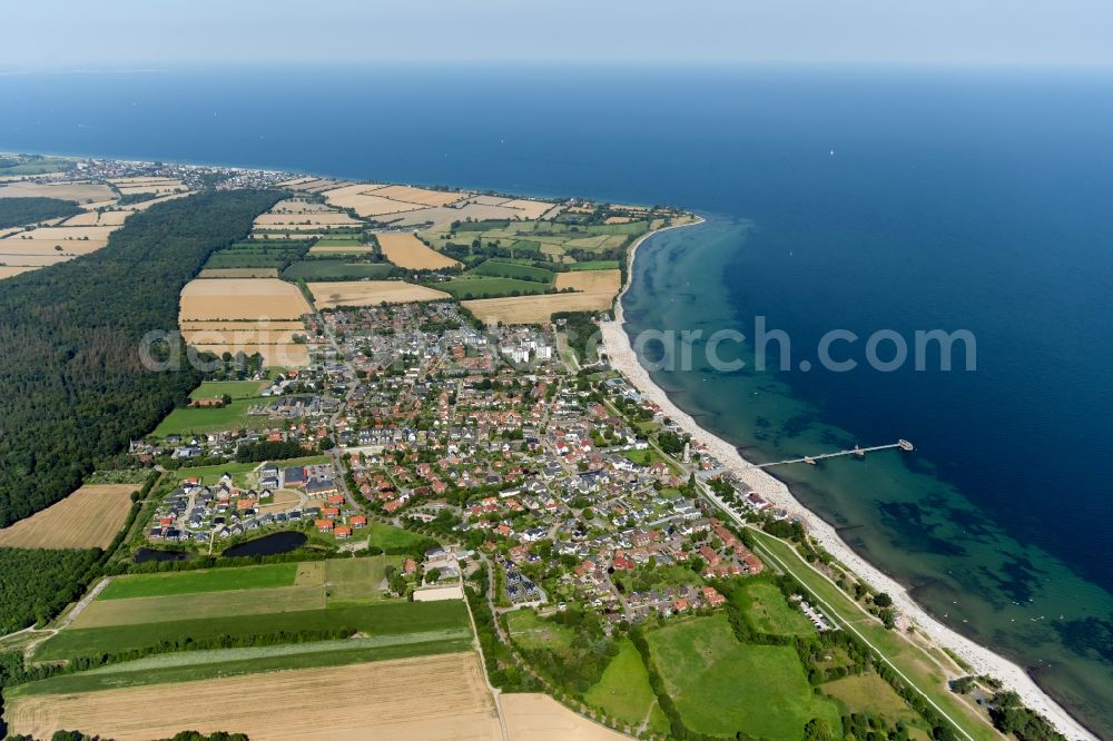 Kellenhusen from above - Townscape on the seacoast of Baltic Sea in Kellenhusen in the state Schleswig-Holstein