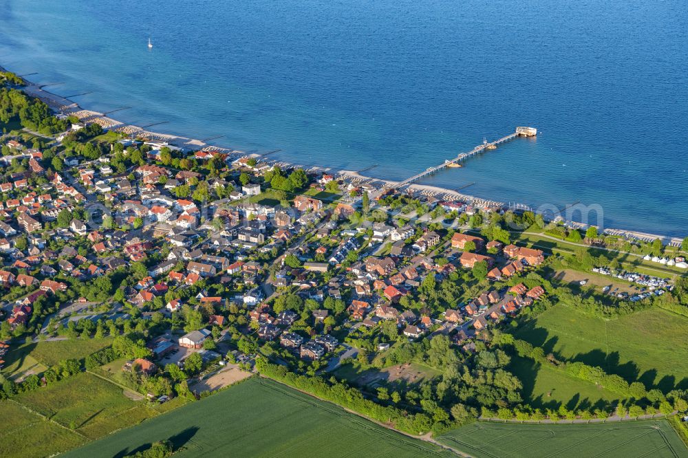 Kellenhusen from above - Townscape on the seacoast of Baltic Sea in Kellenhusen in the state Schleswig-Holstein