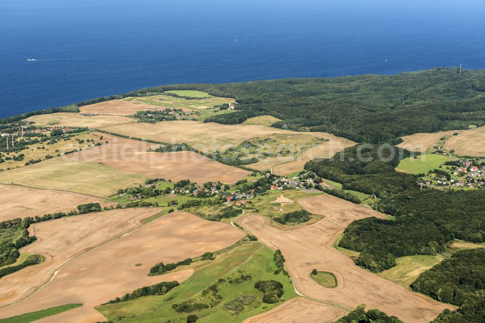 Aerial image Lohme - Townscape on the seacoast of Baltic Sea in Lohme on the island of Ruegen in the state Mecklenburg - Western Pomerania, Germany