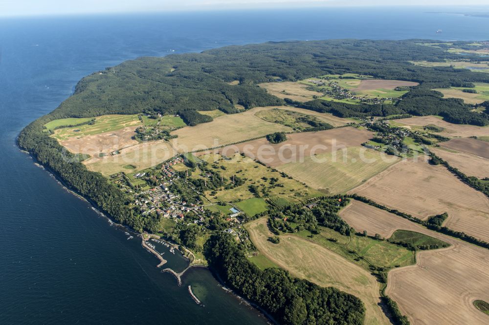 Aerial photograph Lohme - Townscape on the seacoast of Baltic Sea in Lohme on the island of Ruegen in the state Mecklenburg - Western Pomerania, Germany