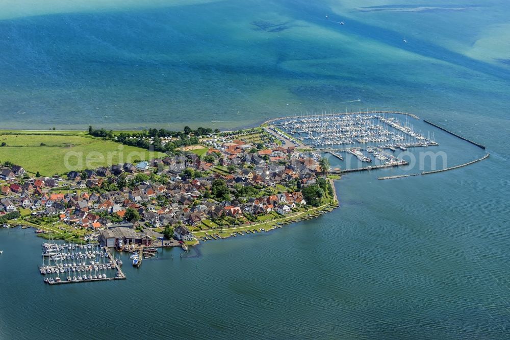 Maasholm from above - Townscape on the seacoast of the Baltic Sea in Maasholm in the state Schleswig-Holstein