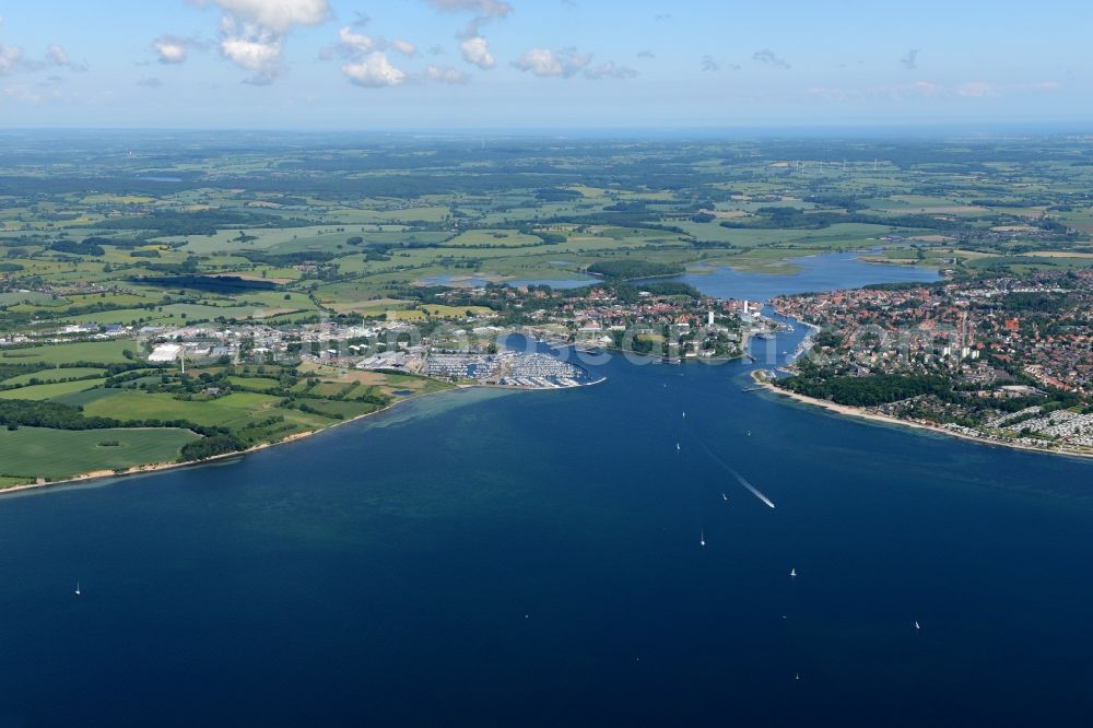 Neustadt in Holstein from above - Townscape on the seacoast of Baltic Sea in Neustadt in Holstein in the state Schleswig-Holstein