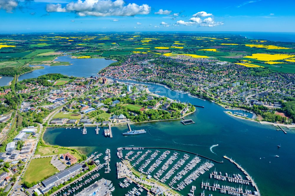 Neustadt in Holstein from above - Townscape on the seacoast of Baltic Sea in Neustadt in Holstein in the state Schleswig-Holstein