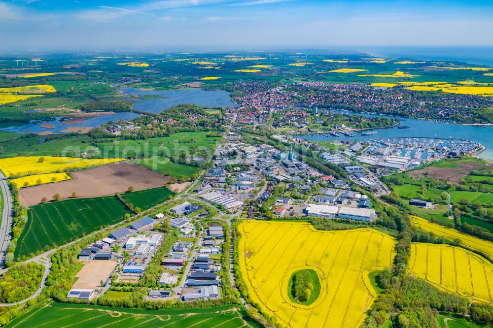 Neustadt in Holstein from above - Townscape on the seacoast of Baltic Sea in Neustadt in Holstein in the state Schleswig-Holstein