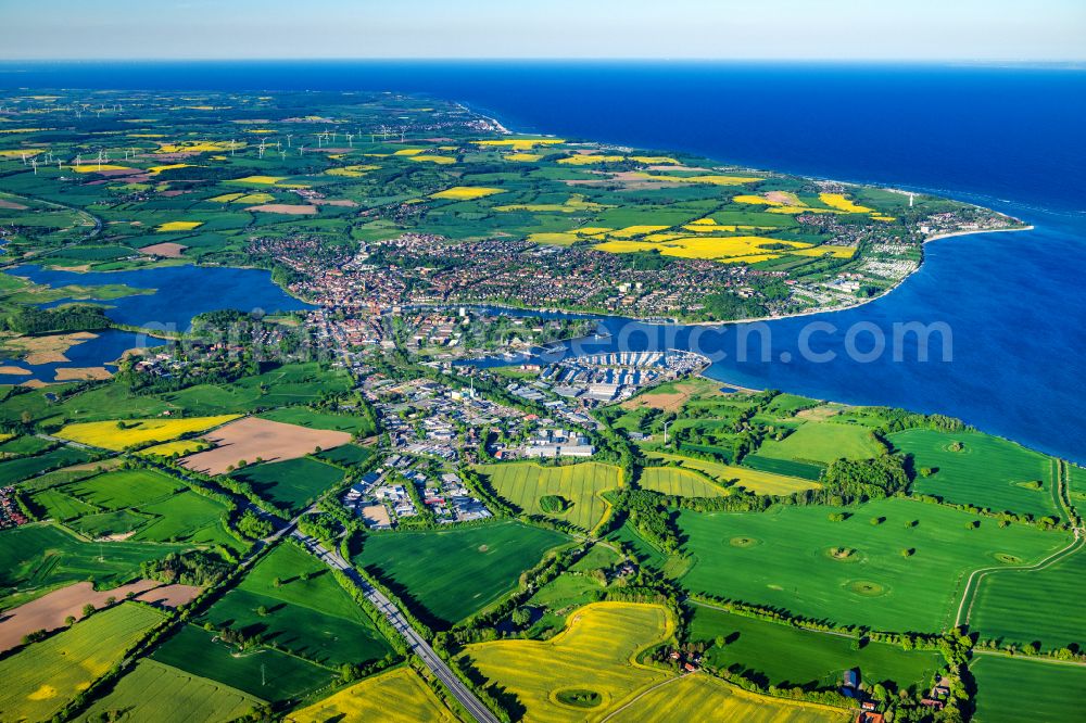 Aerial image Neustadt in Holstein - Townscape on the seacoast of Baltic Sea in Neustadt in Holstein in the state Schleswig-Holstein