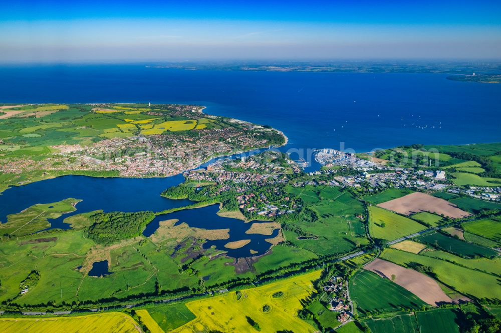 Neustadt in Holstein from above - Townscape on the seacoast of Baltic Sea in Neustadt in Holstein in the state Schleswig-Holstein