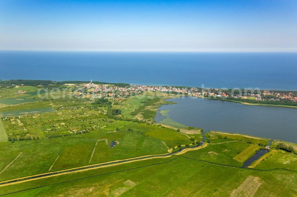 Aerial photograph Niechorze Horst - Townscape on the seacoast of Baltic Sea in Niechorze Horst in West Pomerania, Poland