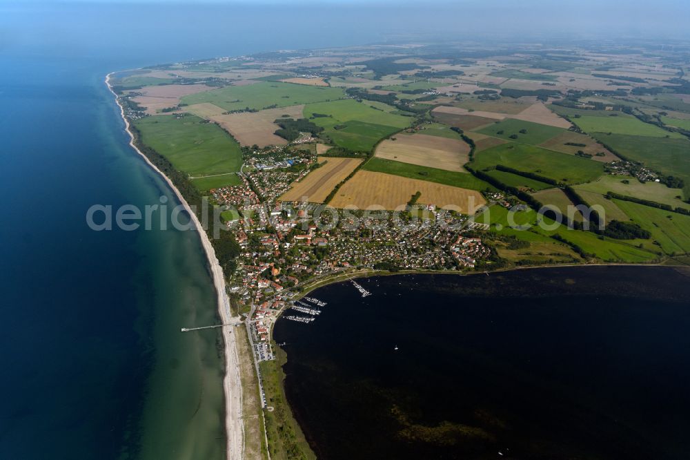 Rerik from the bird's eye view: Townscape on the seacoast of Baltic Sea in Rerik at the baltic coast in the state Mecklenburg - Western Pomerania, Germany