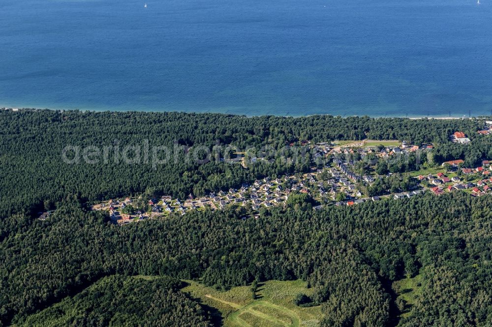 Glowe from above - Townscape on the seacoast of baltic sea Ruegen in Glowe in the state Mecklenburg - Western Pomerania