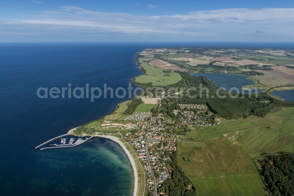 Aerial image Glowe - Townscape on the seacoast of baltic sea Ruegen in Glowe in the state Mecklenburg - Western Pomerania