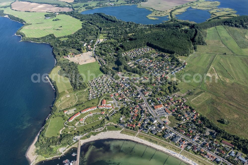 Aerial photograph Glowe - Townscape on the seacoast of baltic sea Ruegen in Glowe in the state Mecklenburg - Western Pomerania