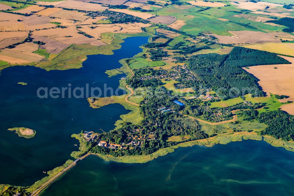 Aerial image Riemserort - Townscape on the seacoast of Baltic Sea on street An der Wiek in Riemserort in the state Mecklenburg - Western Pomerania, Germany