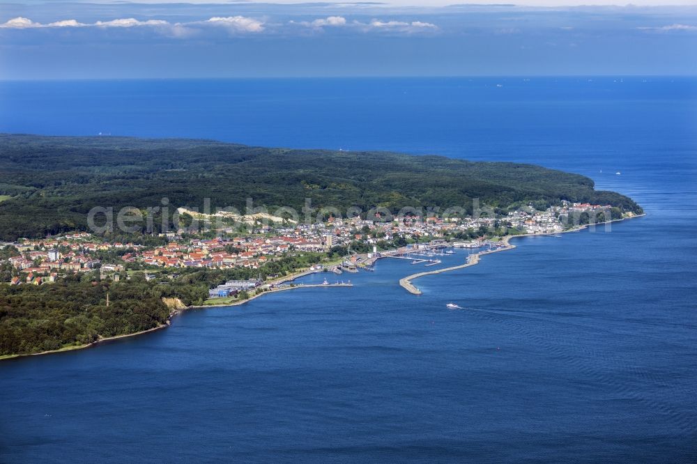 Aerial photograph Sassnitz - Townscape on the seacoast of Baltic SeaSassnitz in the state Mecklenburg - Western Pomerania