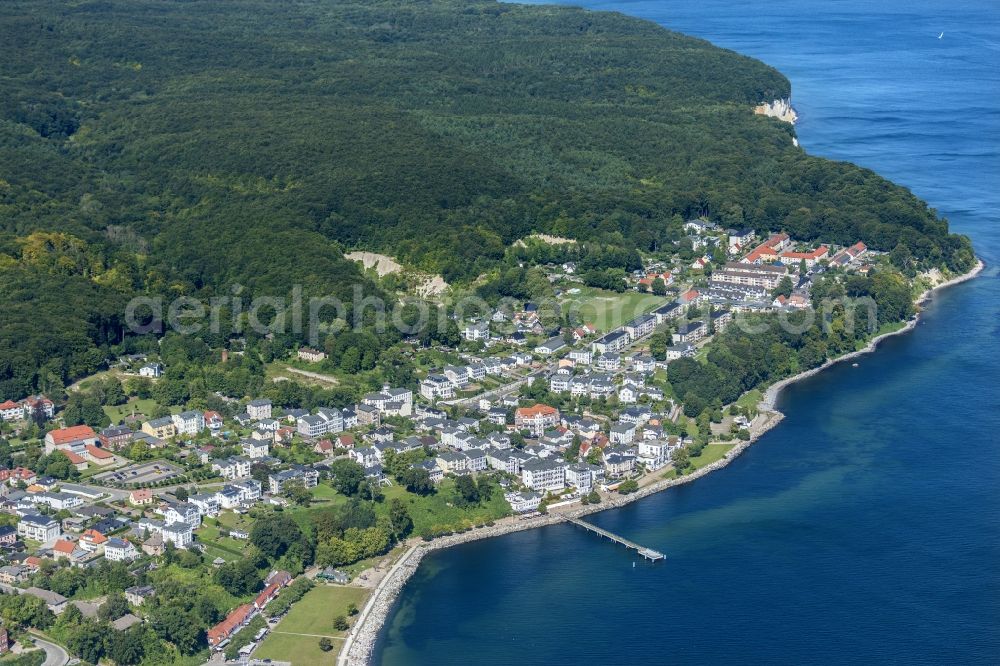 Sassnitz from the bird's eye view: Townscape on the seacoast of Baltic SeaSassnitz in the state Mecklenburg - Western Pomerania