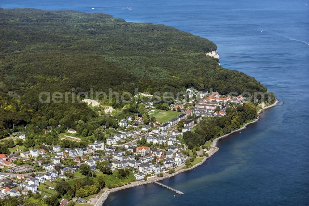 Aerial image Sassnitz - Townscape on the seacoast of Baltic SeaSassnitz in the state Mecklenburg - Western Pomerania