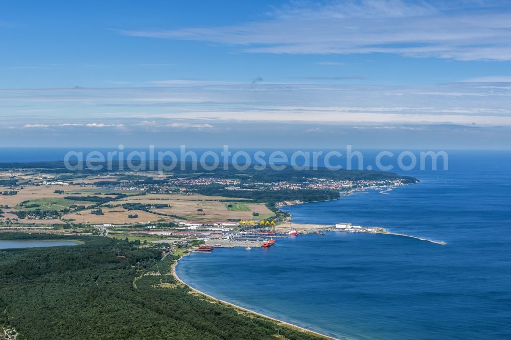 Aerial photograph Sassnitz - Townscape on the seacoast of Baltic SeaSassnitz in the state Mecklenburg - Western Pomerania