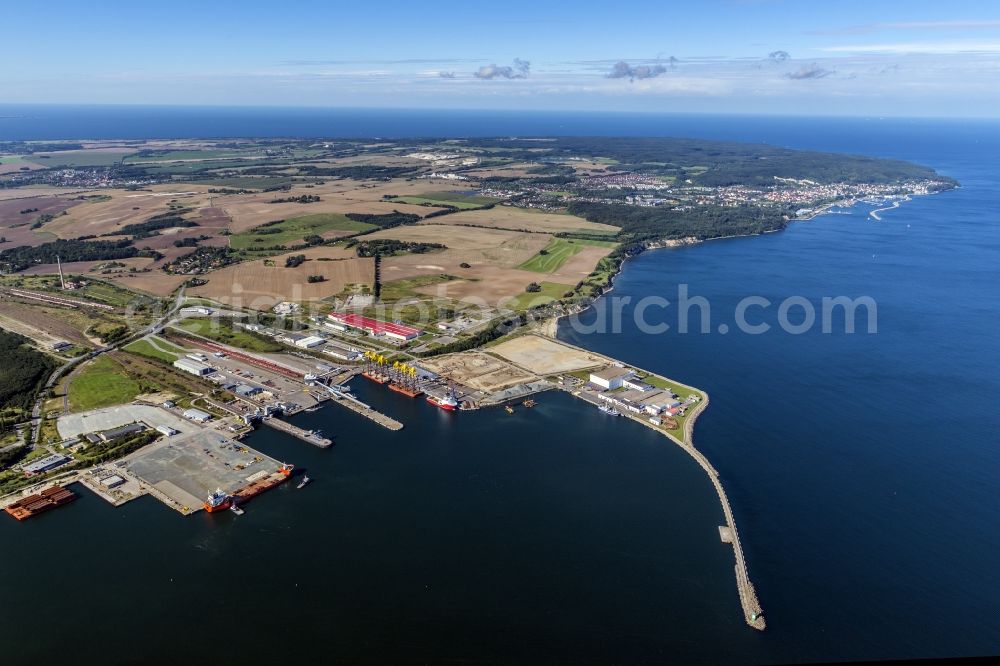 Aerial photograph Sassnitz - Townscape on the seacoast of Baltic SeaSassnitz in the state Mecklenburg - Western Pomerania