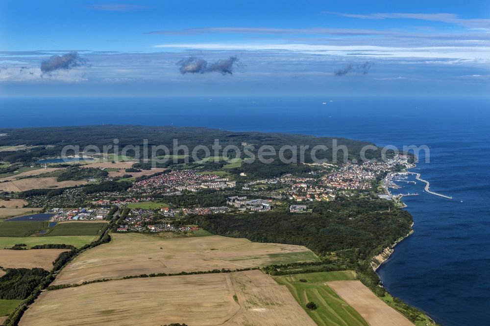 Sassnitz from above - Townscape on the seacoast of Baltic SeaSassnitz in the state Mecklenburg - Western Pomerania