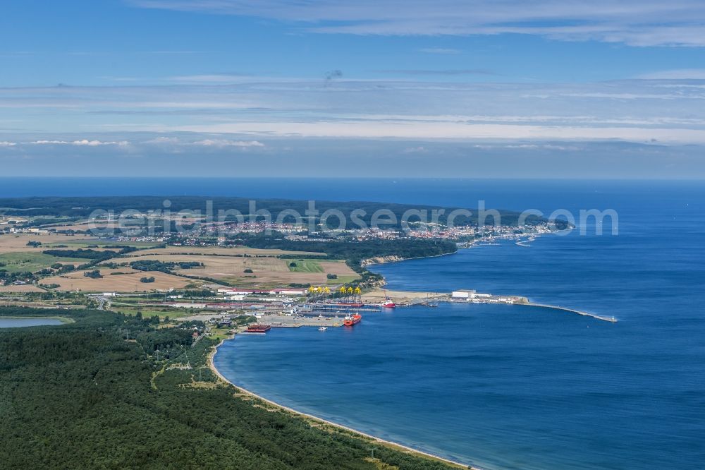 Aerial image Sassnitz - Townscape on the seacoast of Baltic SeaSassnitz in the state Mecklenburg - Western Pomerania