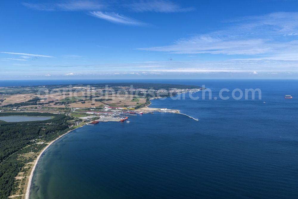 Aerial photograph Sassnitz - Townscape on the seacoast of Baltic SeaSassnitz in the state Mecklenburg - Western Pomerania