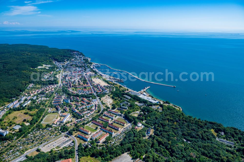 Aerial photograph Sassnitz - Townscape on the seacoast of Baltic SeaSassnitz in the state Mecklenburg - Western Pomerania