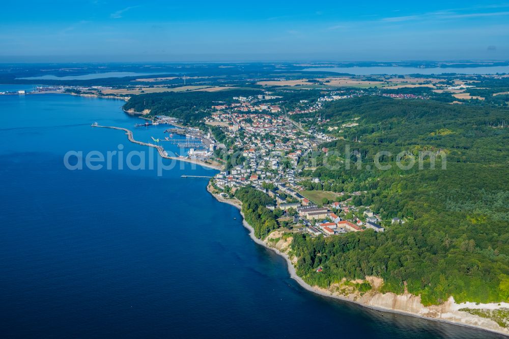 Sassnitz from above - Townscape on the seacoast of Baltic SeaSassnitz in the state Mecklenburg - Western Pomerania