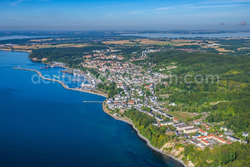 Aerial image Sassnitz - Townscape on the seacoast of Baltic SeaSassnitz in the state Mecklenburg - Western Pomerania