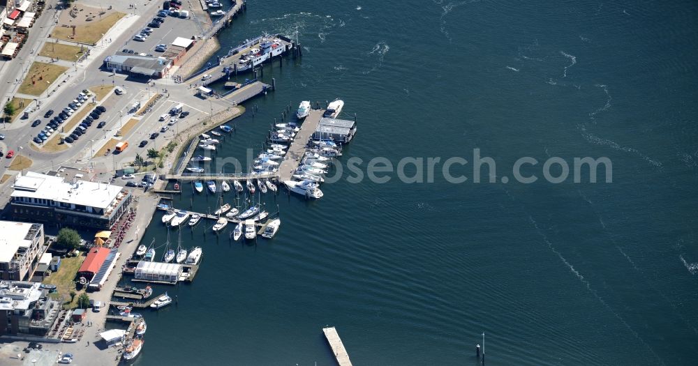 Travemünde from above - Townscape on the seacoast of Baltic Sea in Travemuende in the state Schleswig-Holstein